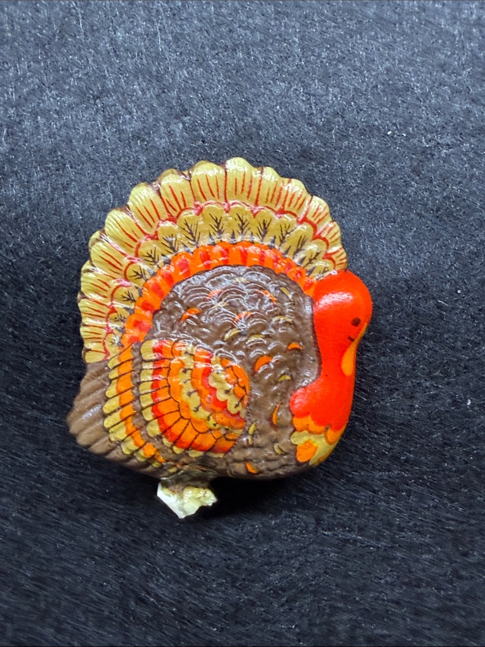 Vintage Hallmark Plastic Thanksgiving Turkey Brooch Pin